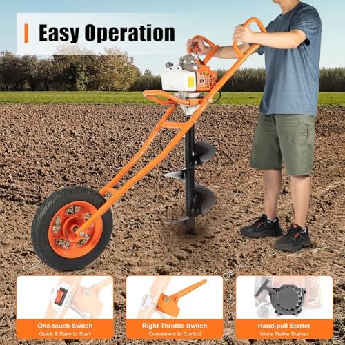 포스트홀 디거, 63CC 3HP 2행정 가스 구동식 어 - Post Hole Digger 리뷰 및 가격