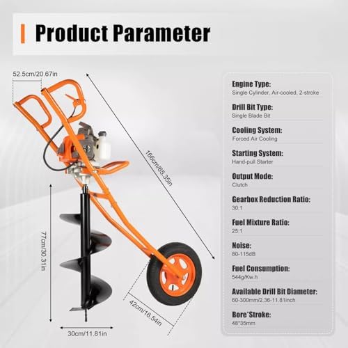 포스트홀 디거, 63CC 3HP 2행정 가스 구동식 어 - Post Hole Digger 리뷰 및 가격